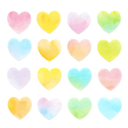 Watercolor Heart Pastel Japanese Washi Roll Stickers - Sweet Birdie Boutique International