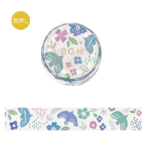 Bird Song Glitter Washi Tape Masking Tape - Sweet Birdie Boutique International