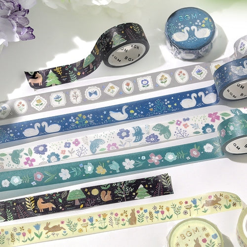 Bird Song Glitter Washi Tape Masking Tape - Sweet Birdie Boutique International