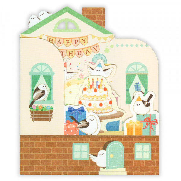 Long-tailed Tit House 3D Birthday Card