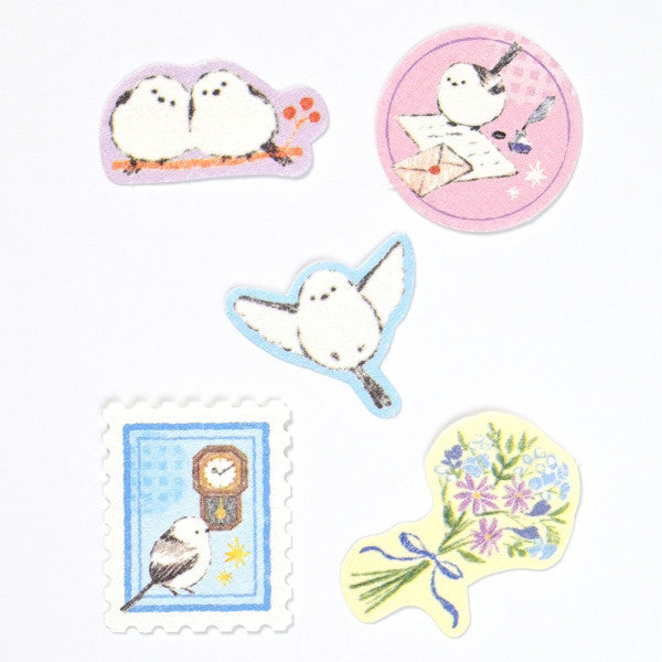 Long-tailed Tit Japanese Washi Stickers Pack