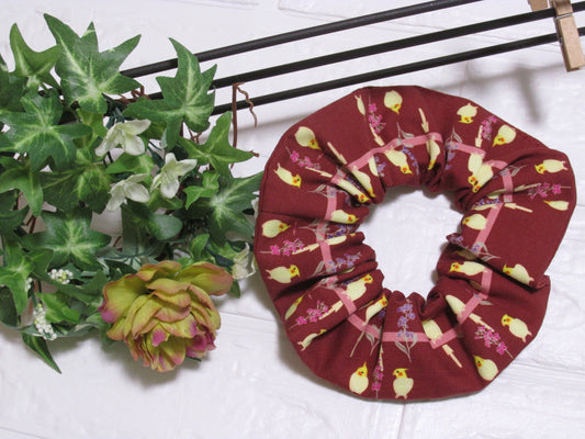 Cockatiel Handmade Cotton Scrunchie