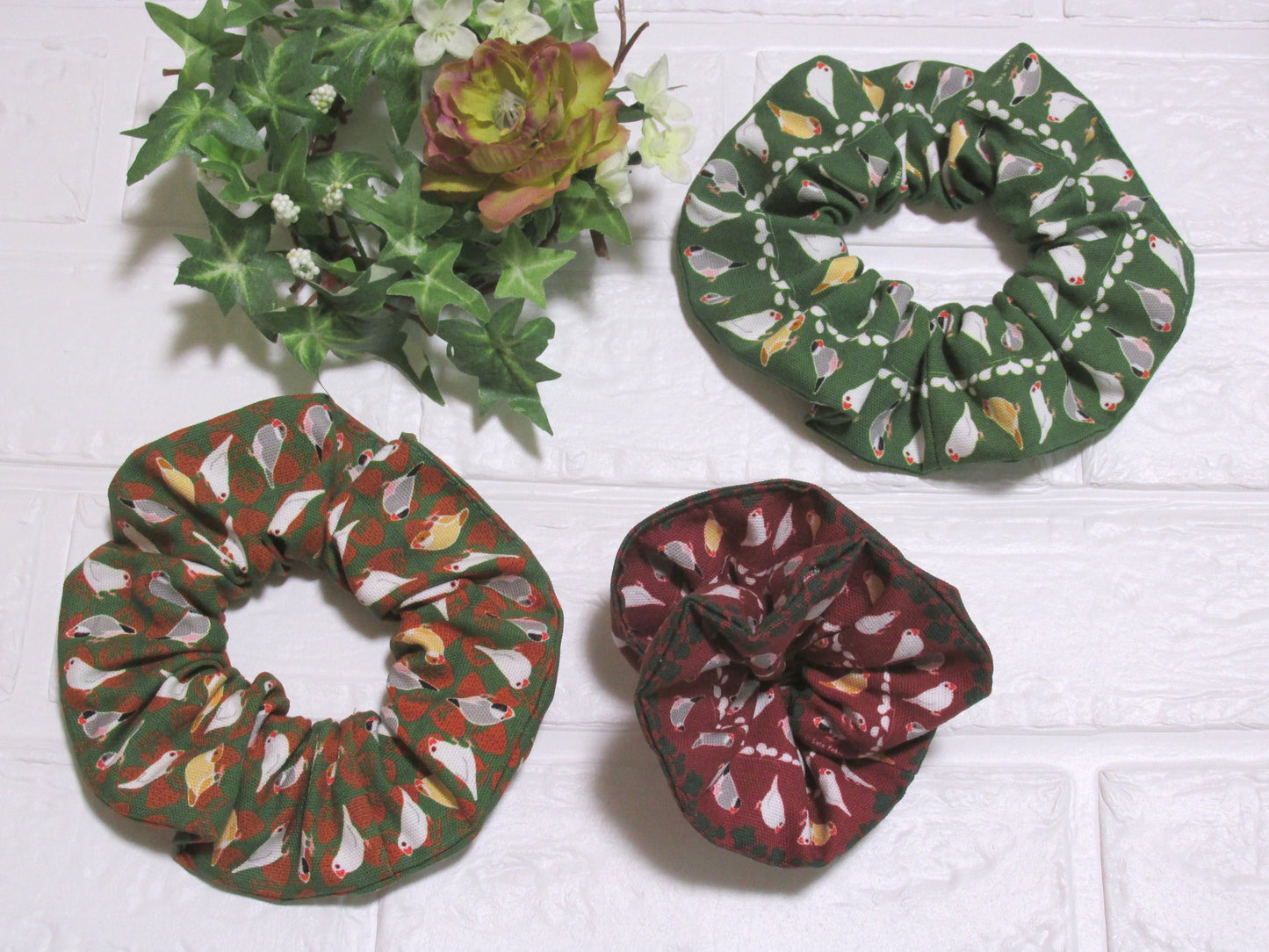 Java Sparrow  Handmade Cotton Scrunchie 5