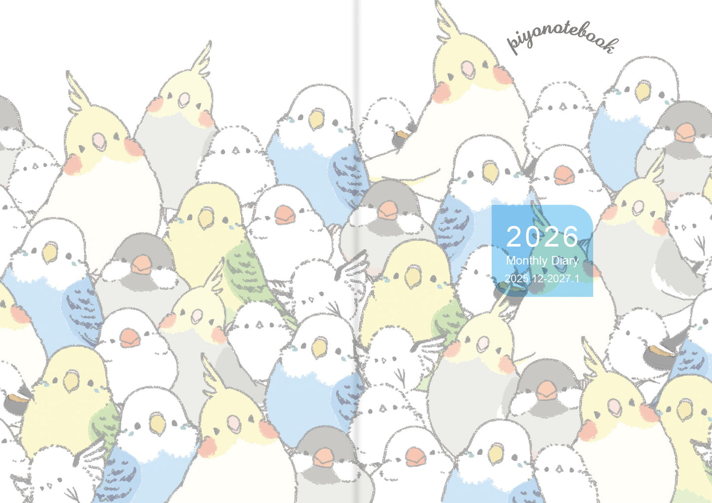 2026 Long-tailed Tit Budgie Java Sparrow Cockatiel Planner Diary Schedule Book A6 size (December 2025 Start)