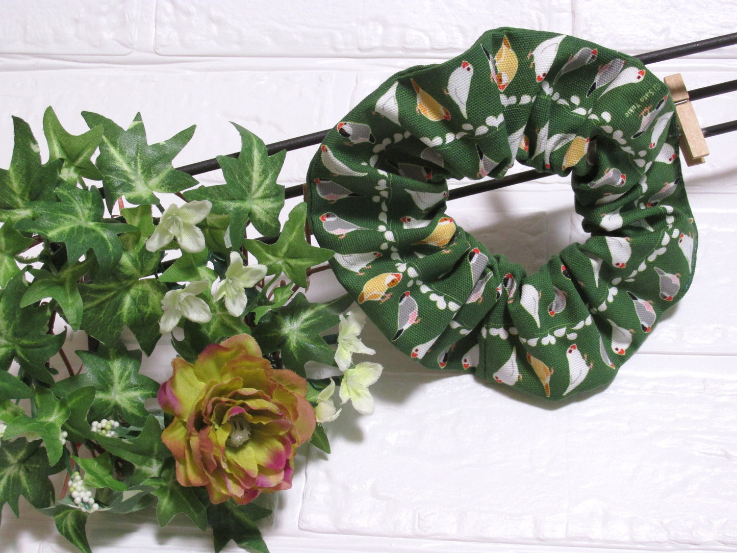 Java Sparrow  Handmade Cotton Scrunchie 5