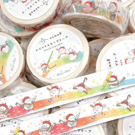 Long-tailed Tit Rainbow Japanese Washi Tape Masking Tape