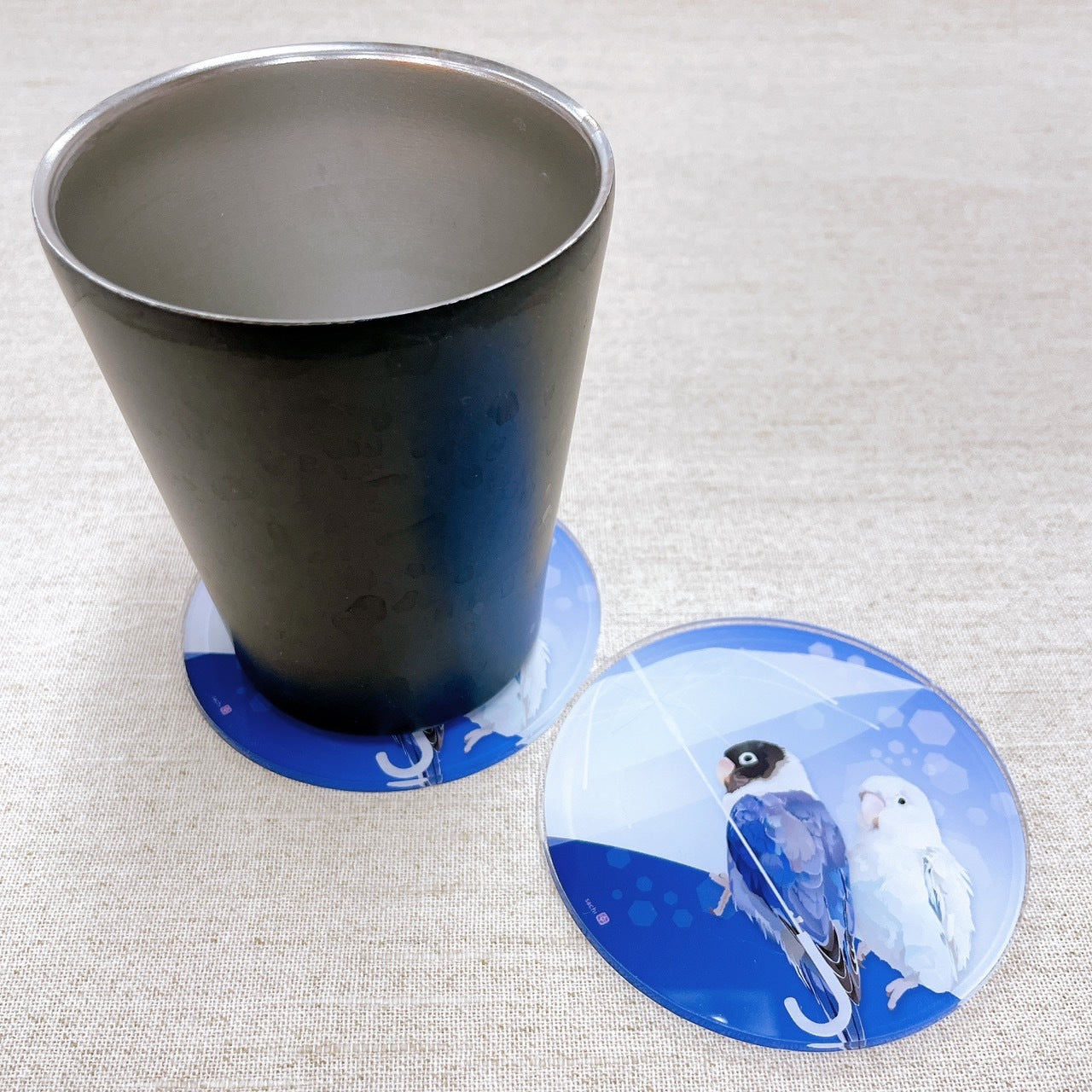 (Made-to-order requests are currently closed. Please wait until we reopen.) Made-to-Order Lovebird Acrylic Coaster