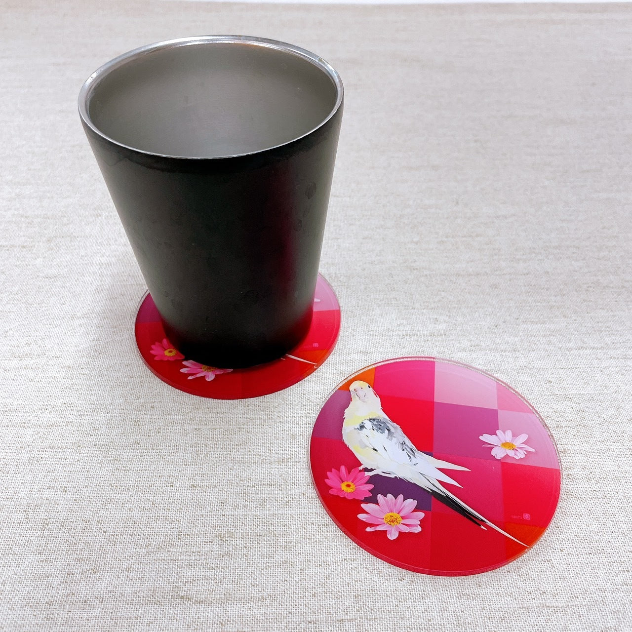 (Made-to-order requests are currently closed. Please wait until we reopen.) Made-to-Order Cockatiel Acrylic Coaster