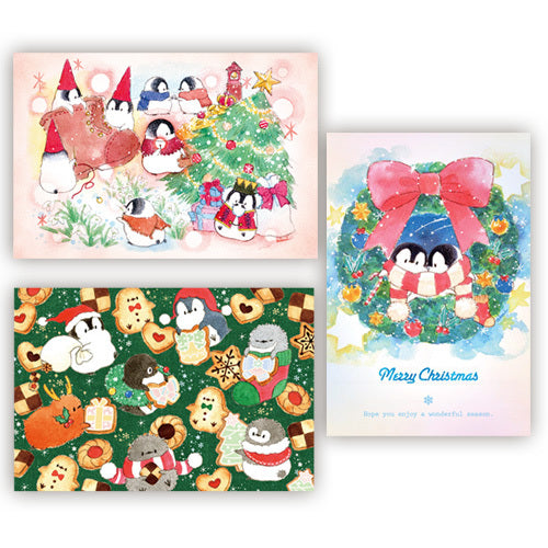 Penguin Christmas Postcards Set of 6 - 3 designs