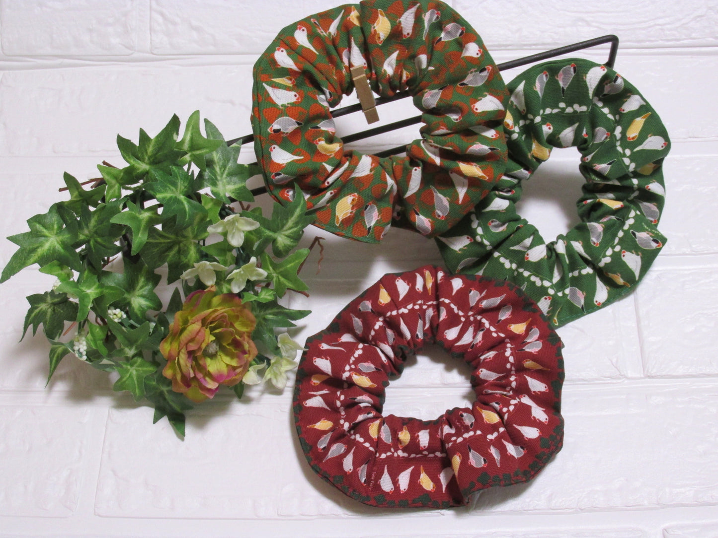 Java Sparrow  Handmade Cotton Scrunchie 1