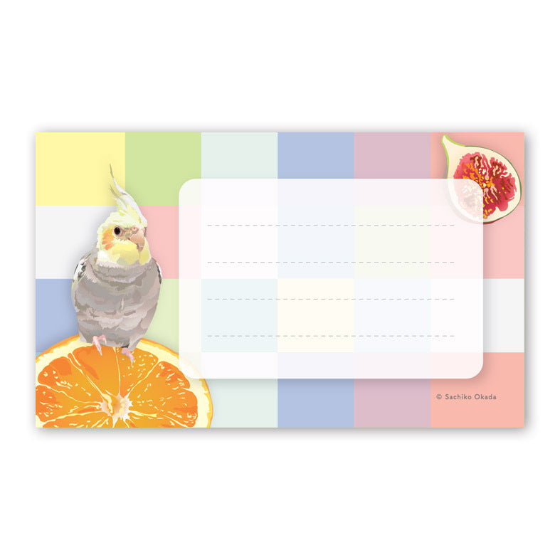 Set of 10 Cockatiel Mini Message Card