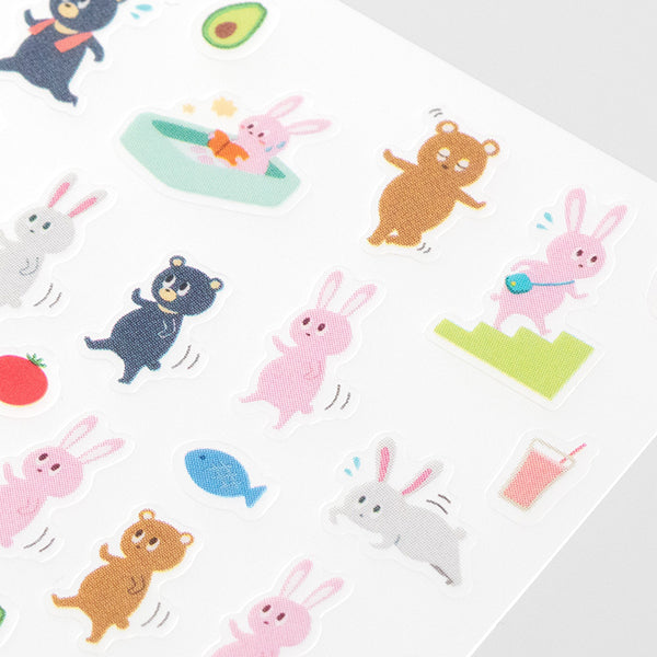 Removable Animal Stickers Diet Exercises for Weight Loss Rabbit Bear Cat