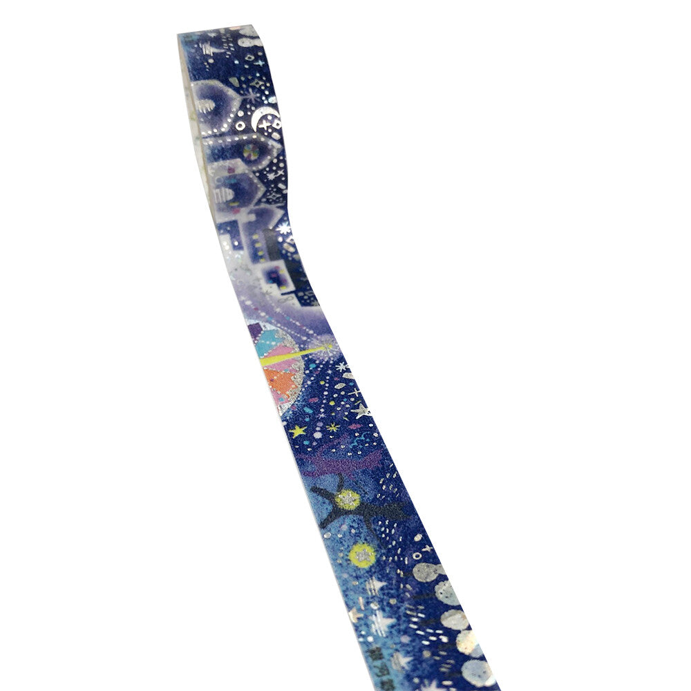 The Night of the Milky Way Train by Kenji Miyazawa Silver Glitter Japanese Washi Tape