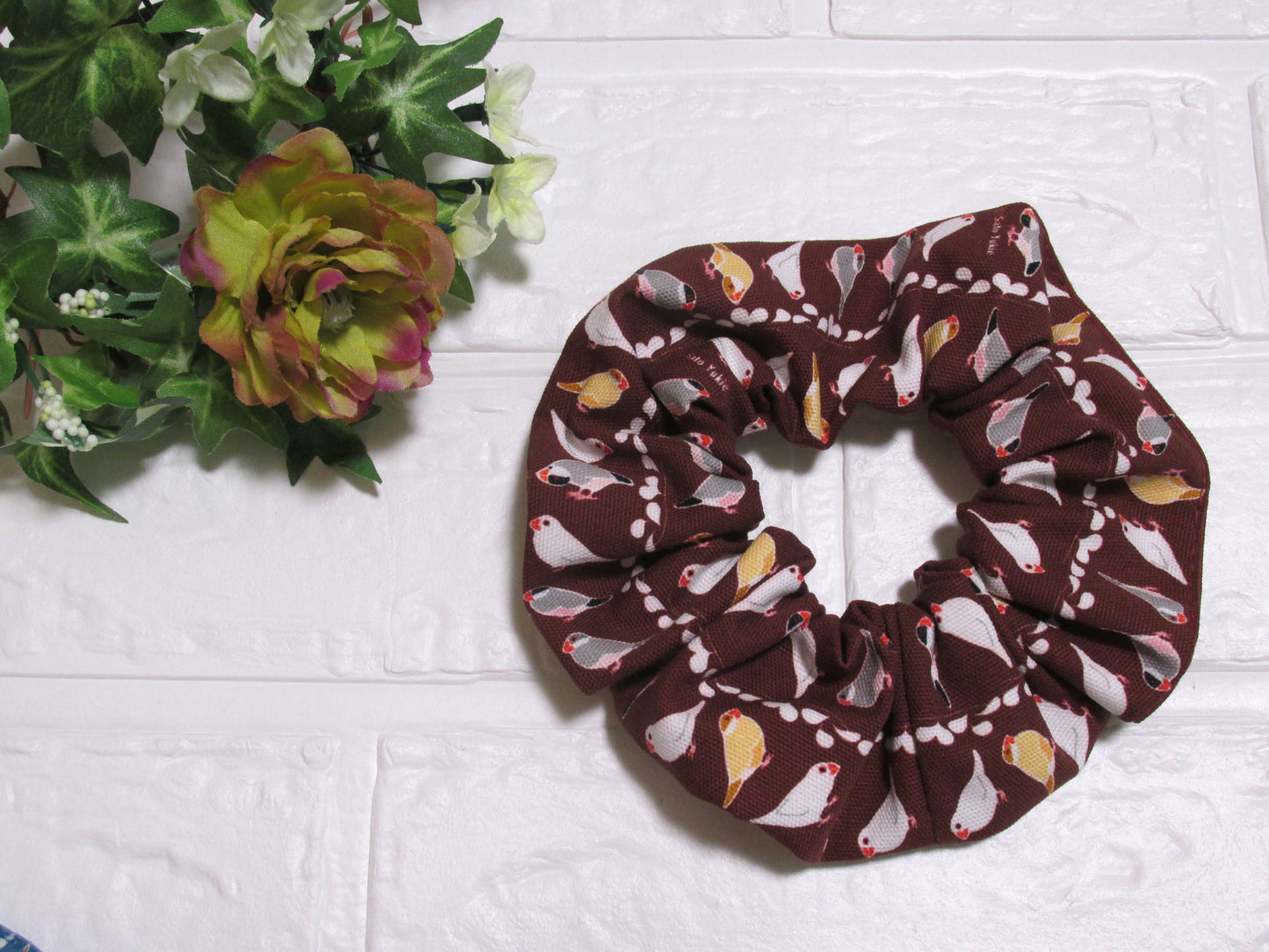 Java Sparrow  Handmade Cotton Scrunchie 2