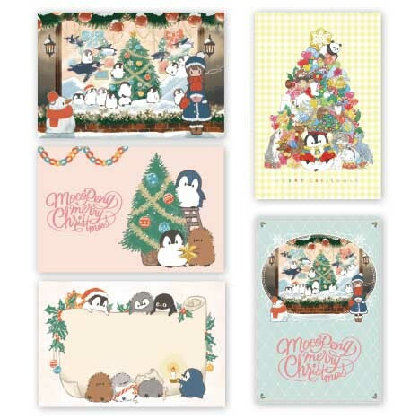 Penguin Christmas Postcards Set of 5