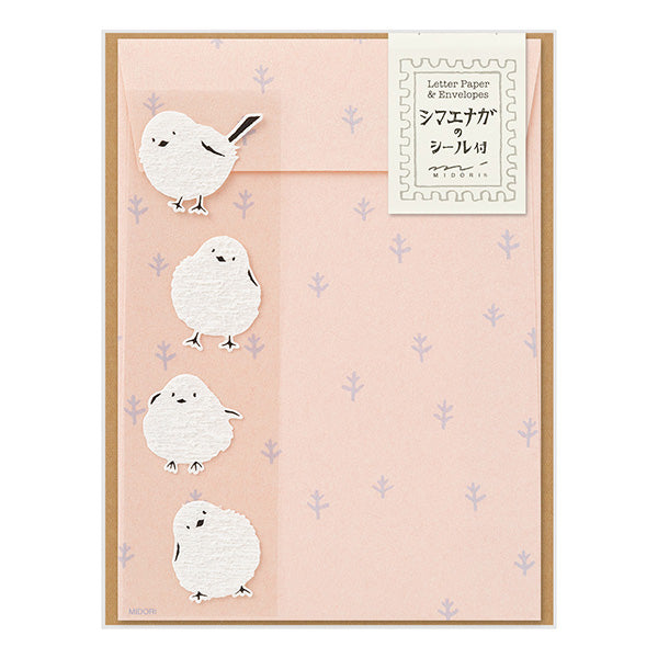 Long-tailed Tit Letter Set with Stickers - Sweet Birdie Boutique International