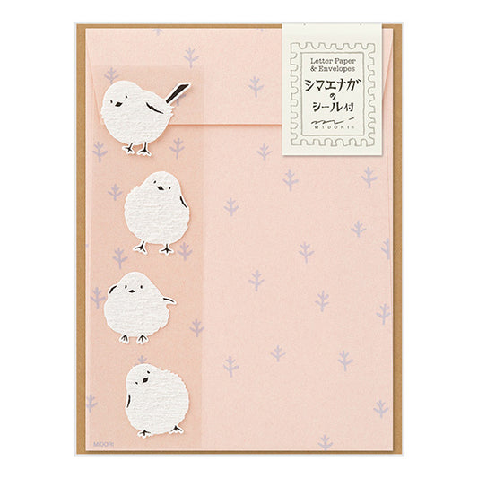 Long-tailed Tit Letter Set with Stickers - Sweet Birdie Boutique International