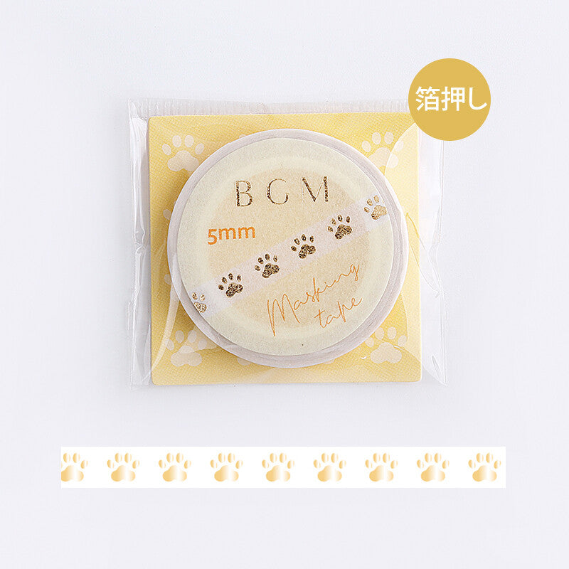 Cat Paw Glitter Washi Tape Masking Tape Slim type