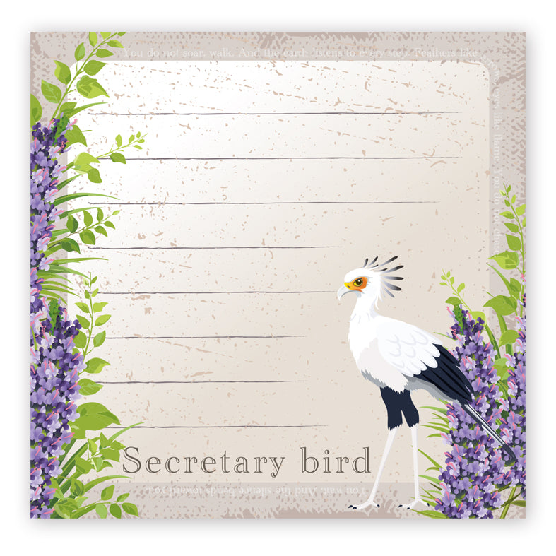 Secretary Bird Square Vintage-style Memo Pad