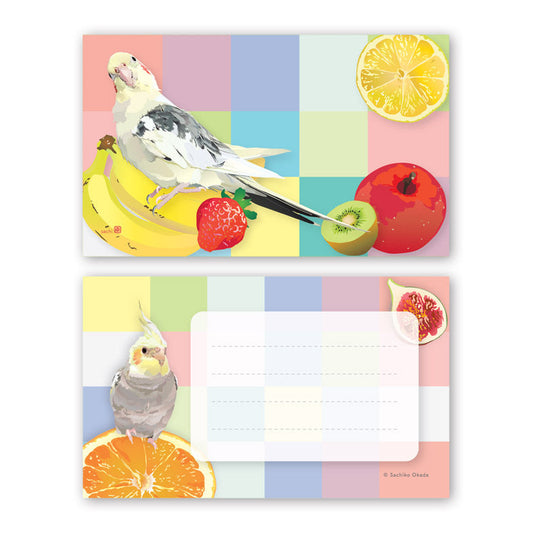 Set of 10 Cockatiel Mini Message Card