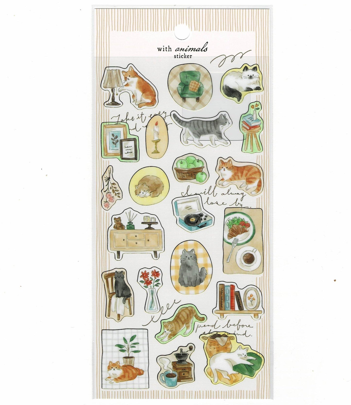 Cat Stickers with Gold Outline