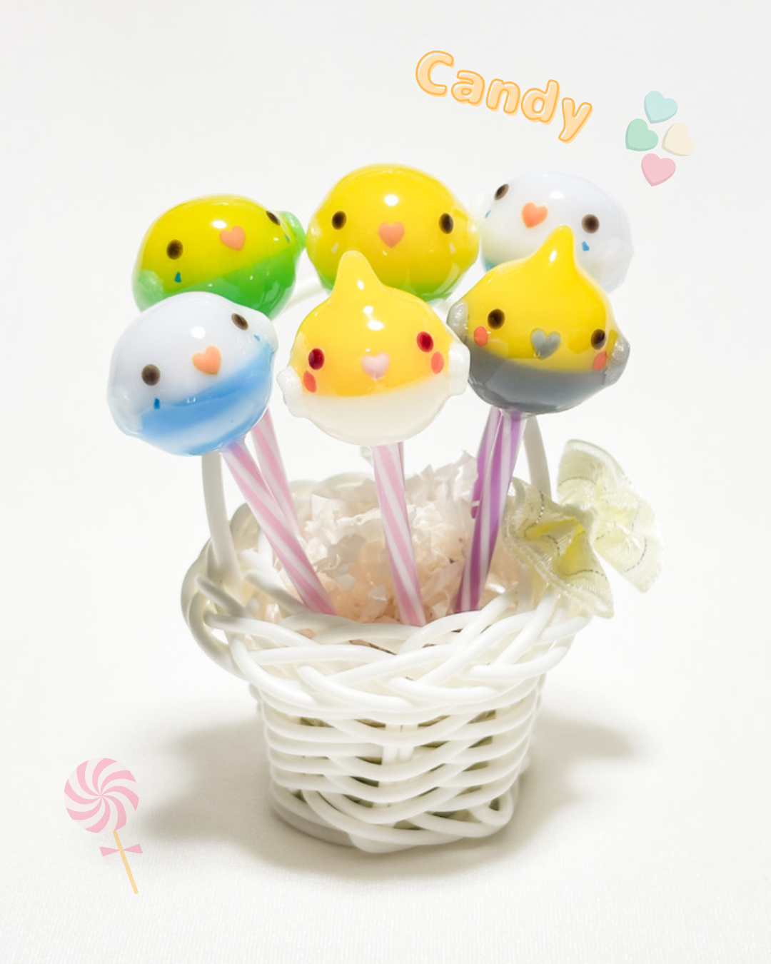 Cockatiel Resin Charm – Lollipop Style - Sweet Birdie Boutique International
