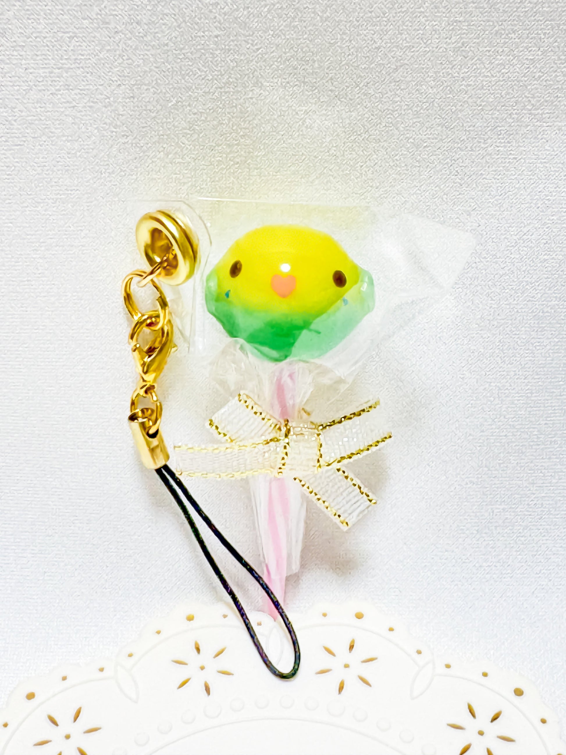 Budgie Resin Charm – Lollipop Style - Sweet Birdie Boutique International