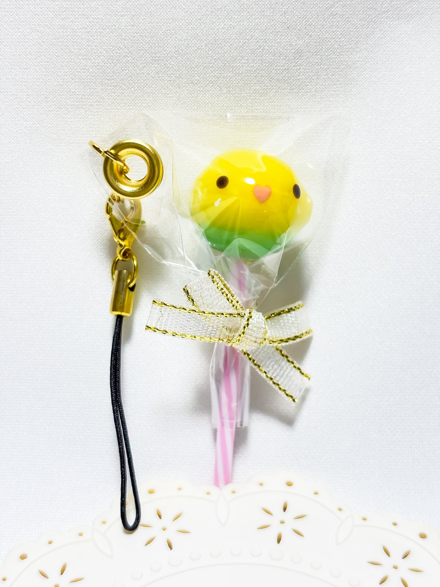 Budgie Resin Charm – Lollipop Style - Sweet Birdie Boutique International