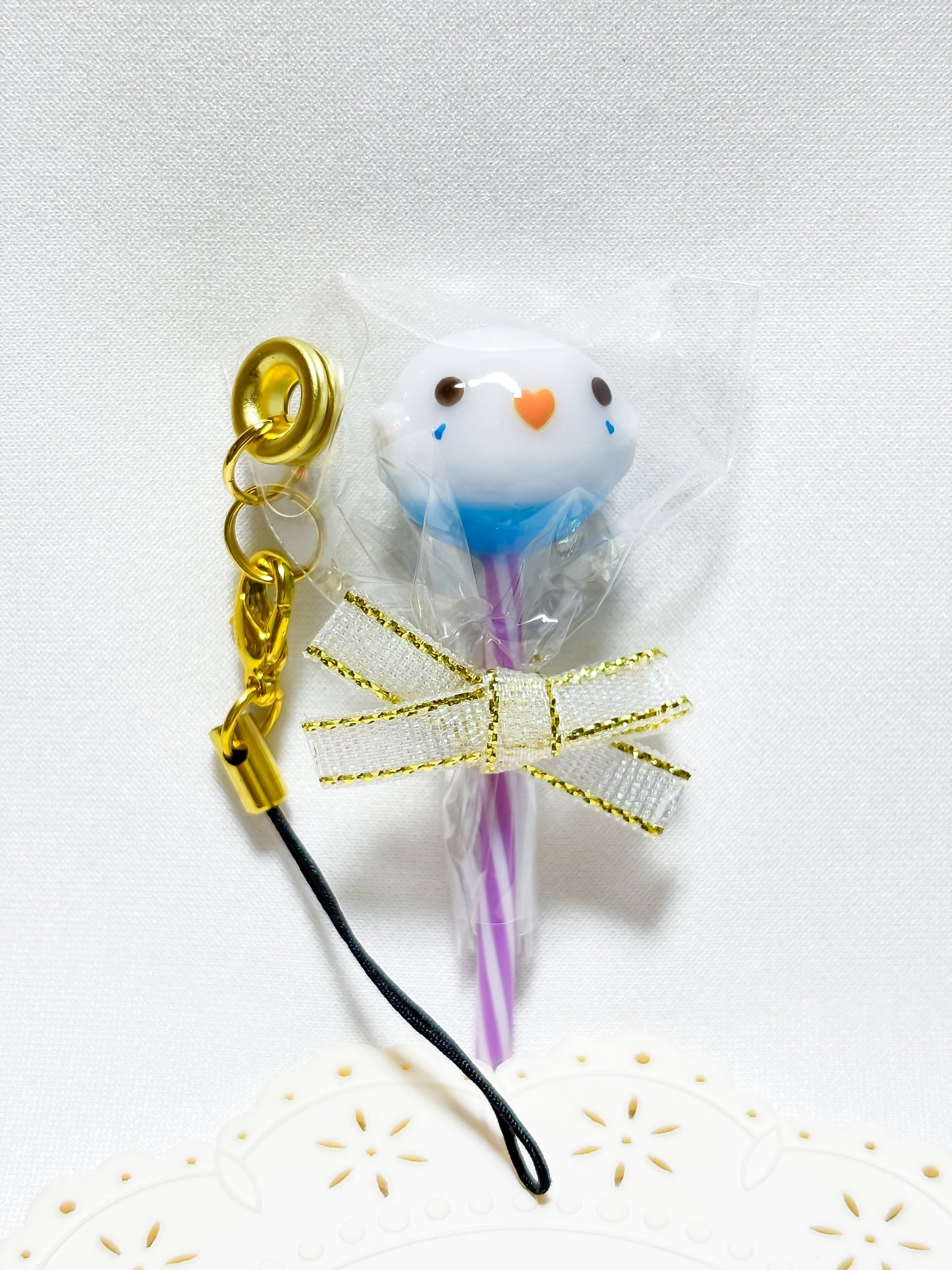 Budgie Resin Charm – Lollipop Style - Sweet Birdie Boutique International