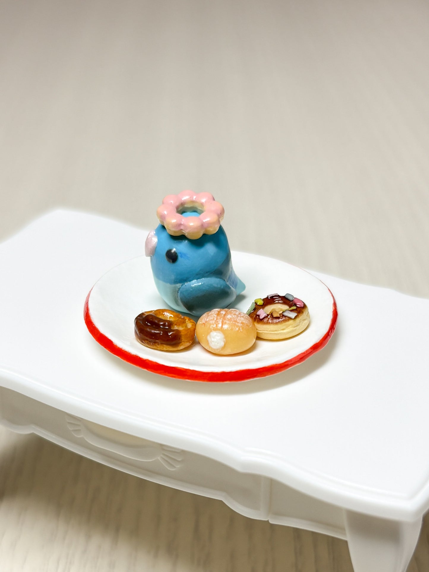 Collectible Miniature Pacific Parrotle with Donuts