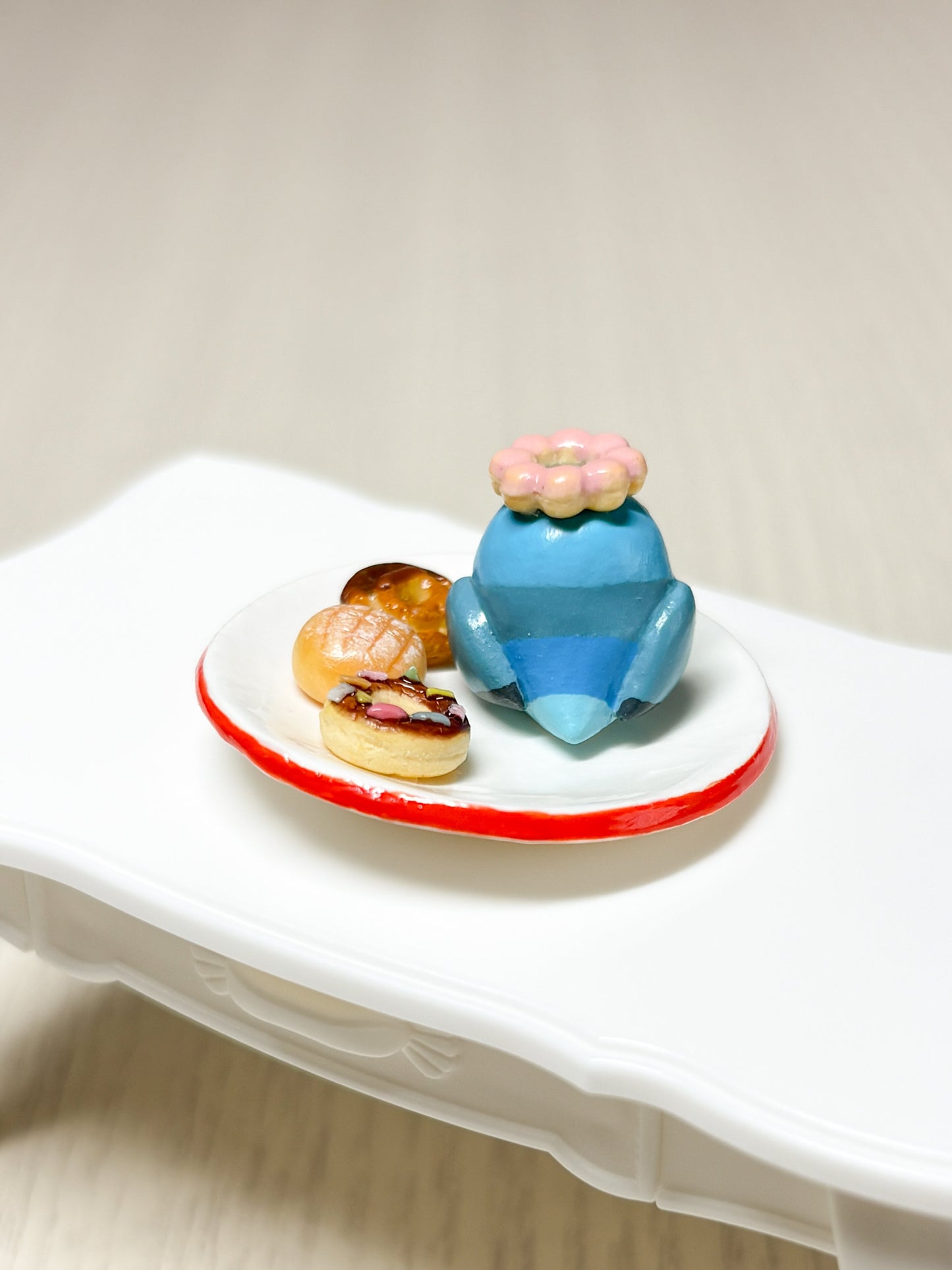 Collectible Miniature Pacific Parrotle with Donuts