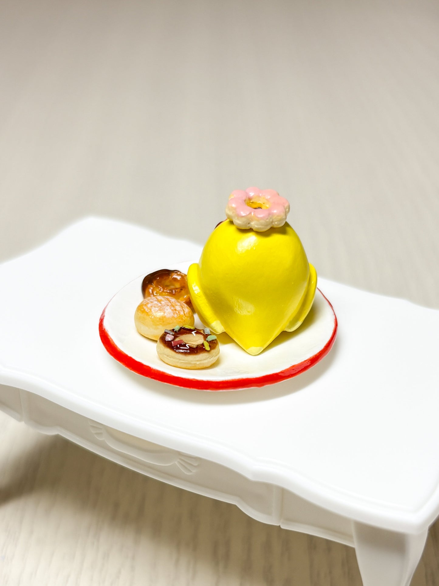 Collectible Miniature Lovebird with Donuts