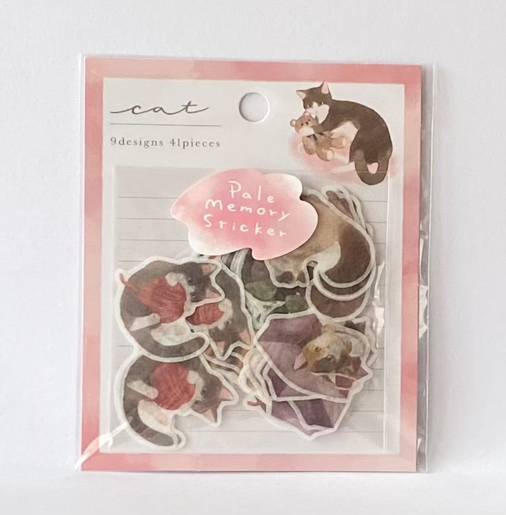 Cat Washi Stickers Flakes Pale Memory Sticker