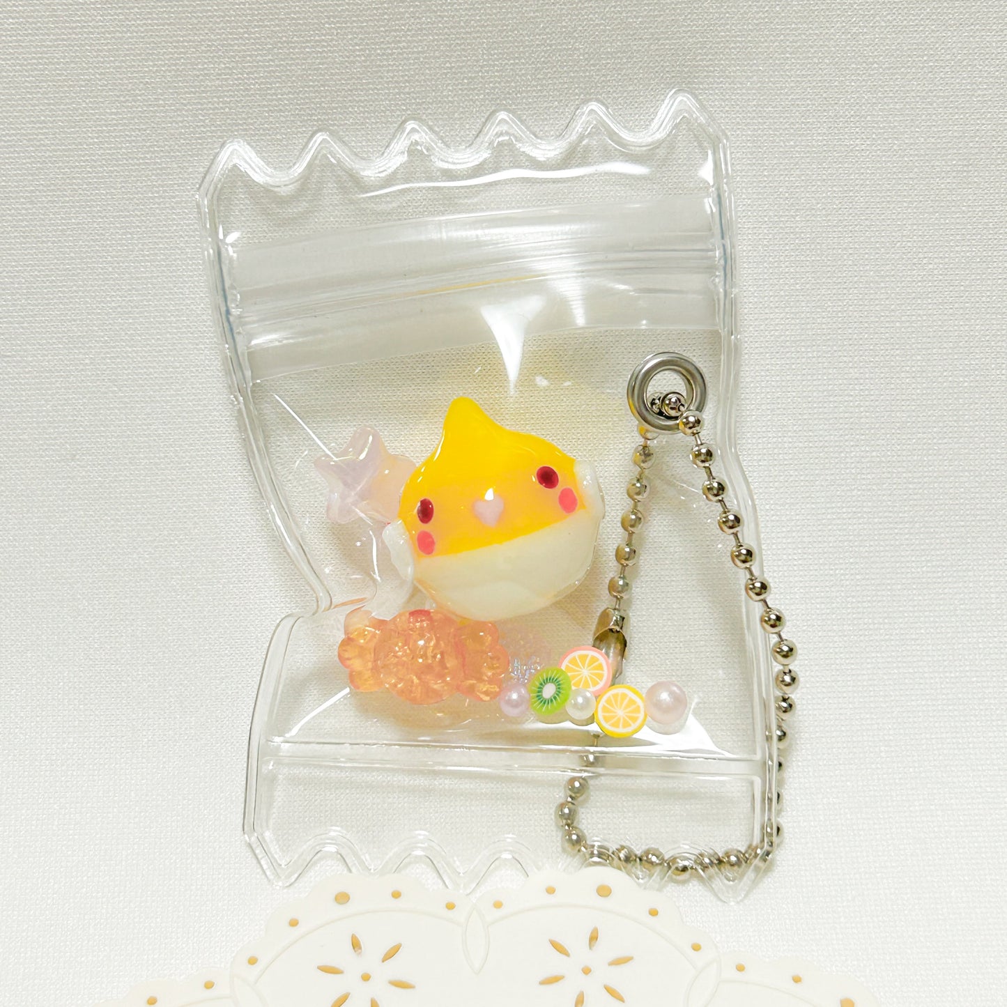 Cockatiel Candy Bag Shaker Charm