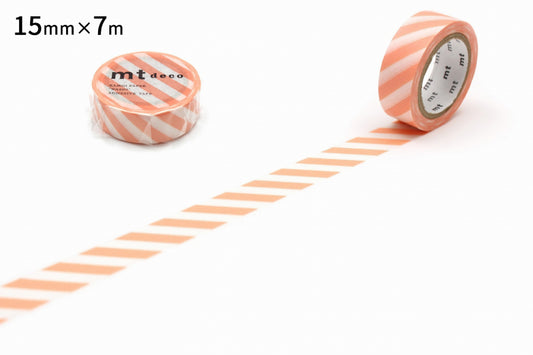 mt Deco Stripe Salmon Pink Japanese Washi Tape Masking Tape