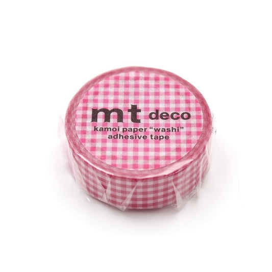 mt deco Gingham Check Pink Japanese Washi Tape