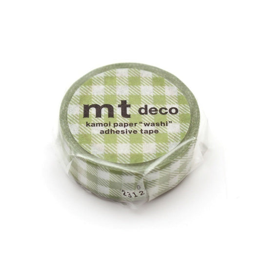 mt deco Gingham Check Light Moss Green Japanese Washi Tape