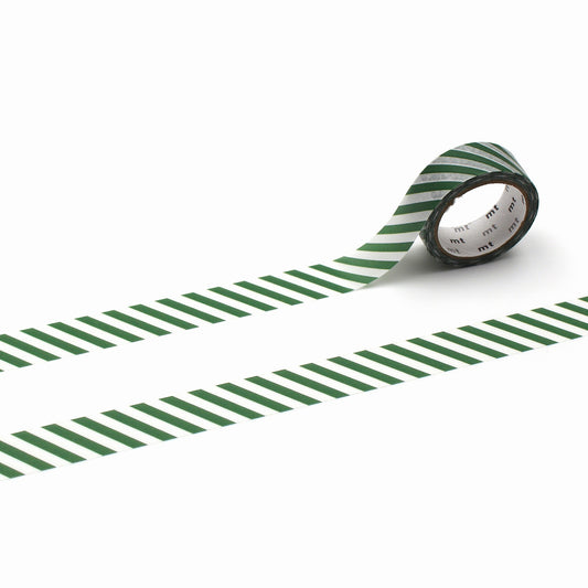 mt Deco Stripe Deep Green Japanese Washi Tape Masking Tape