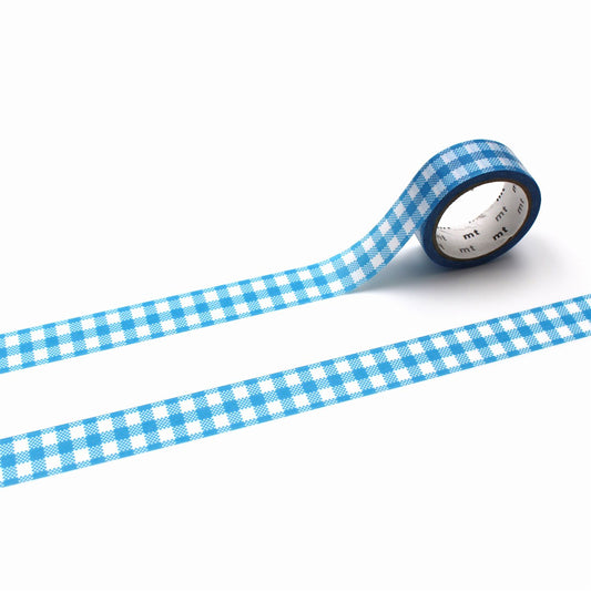 mt Deco Gingham Check Blue Japanese Washi Tape Masking Tape