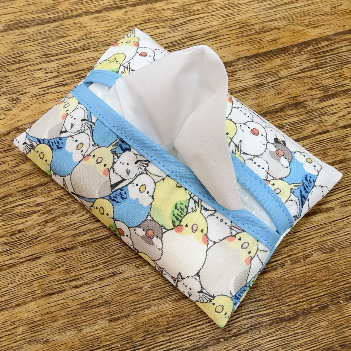 Long-tailed Tit Budgie Cockatiel Java Sparrow Fabric Pocket Tissue Case - Sweet Birdie Boutique International