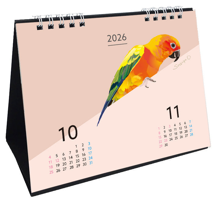 2026 Beautiful Birds Desk Calendar