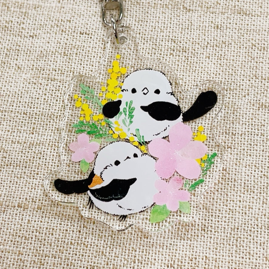 (Made-to-order requests are currently closed. Please wait until we reopen.) Made-to-Order Long-tailed Tit Acrylic Key Holder