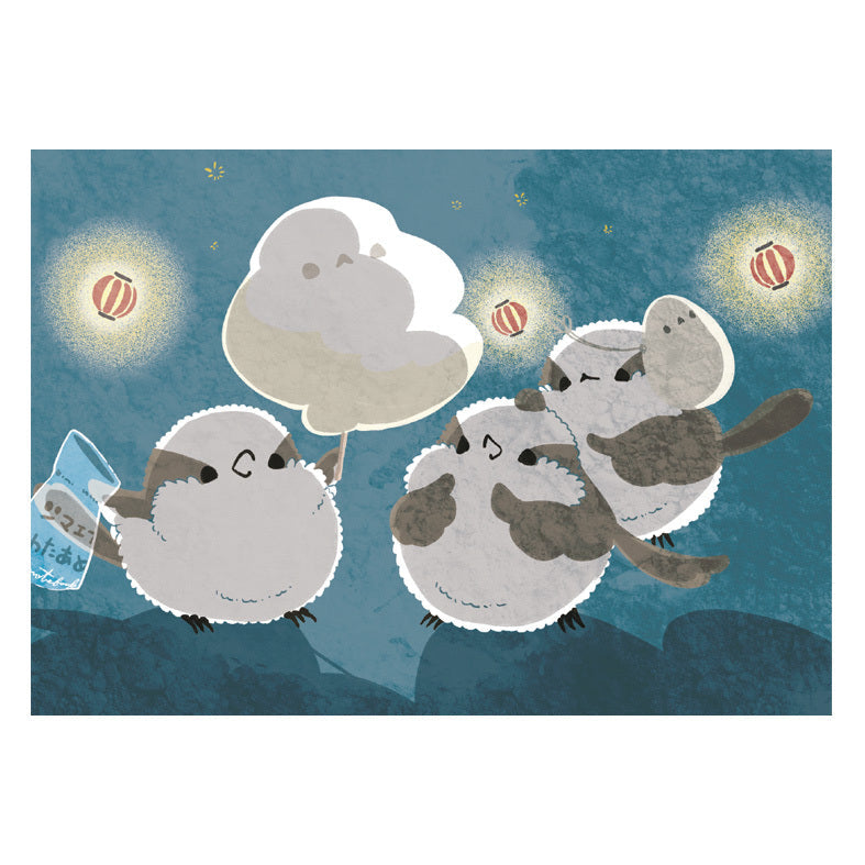Long-tailed Tit Japanese Summer Festival Memo Pad