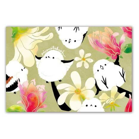 Long-tailed Tits & Hokkaido Wildflowers Postcards  Spring & Summer Set of 5