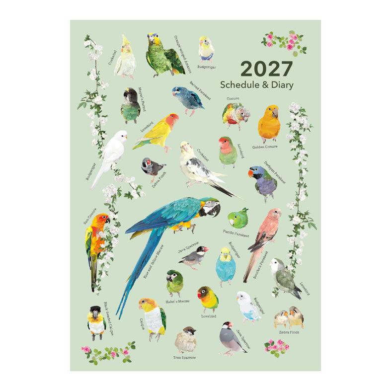 2027 Beautiful Birds Planner Diary Schedule Book A6 size (December 2026 Start)