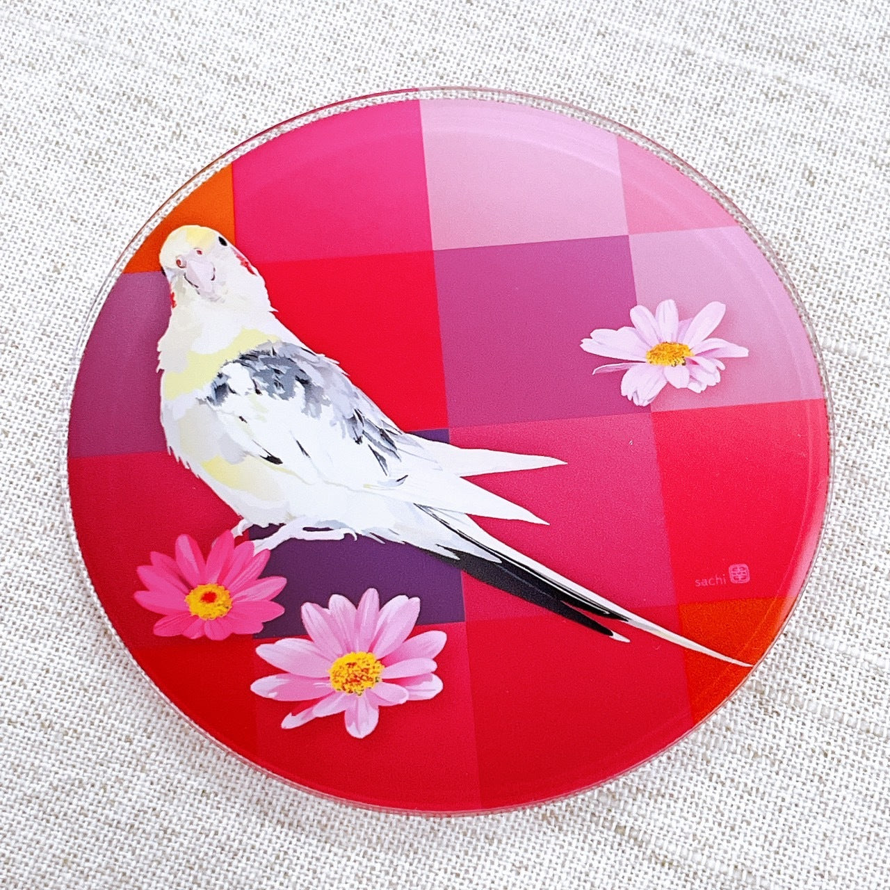 (Made-to-order requests are currently closed. Please wait until we reopen.) Made-to-Order Cockatiel Acrylic Coaster