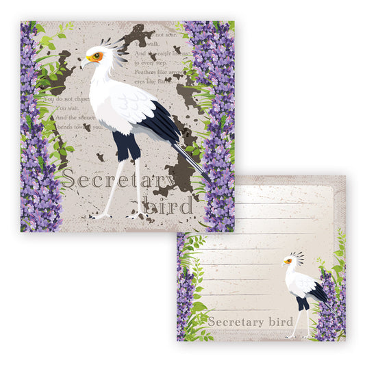 Secretary Bird Square Vintage-style Memo Pad