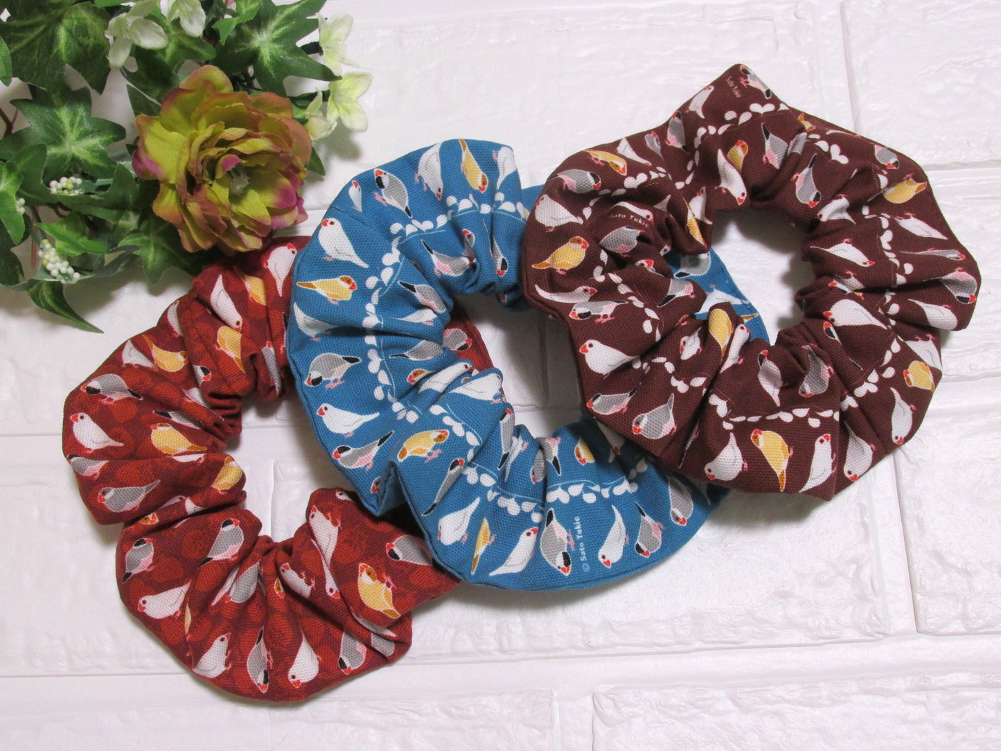 Java Sparrow  Handmade Cotton Scrunchie 4