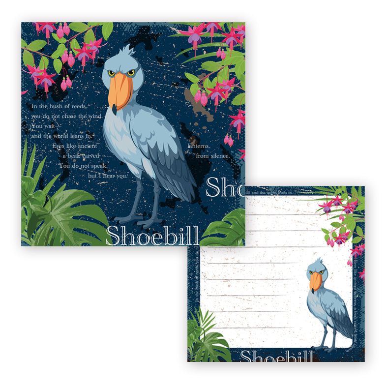 Shoebill Square Vintage-style Memo Pad