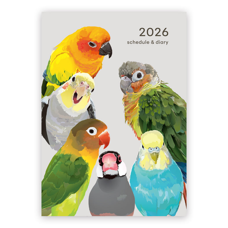 2026 Beautiful Birds Planner Diary Schedule Book A6 size (December 2025 Start)